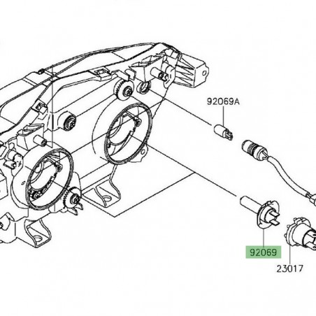 Ampoule H7 optique avant Kawasaki Z300 (2015-2016) | Réf. 920690053