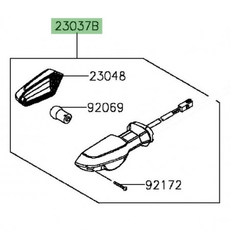 Clignotant avant gauche Kawasaki Z300 (2015-2016) | Réf. 230370308