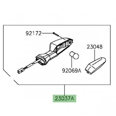 Clignotant arrière droit Kawasaki Z300 (2015-2016) | Réf. 230370305