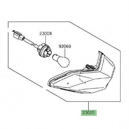 Feu arrière Kawasaki Z300 (2015-2016) | Réf. 230250350