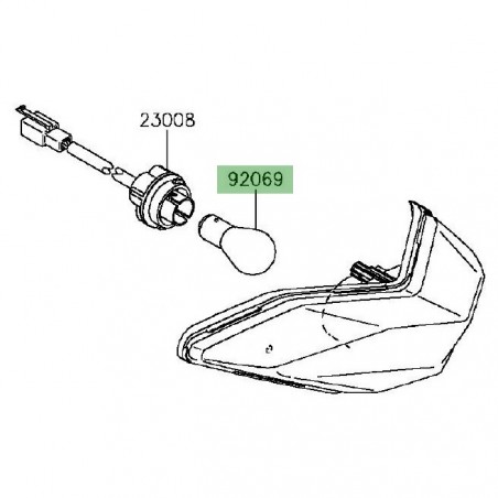 Ampoule feu arrière Kawasaki Z300 (2015-2016) | Réf. 92069063