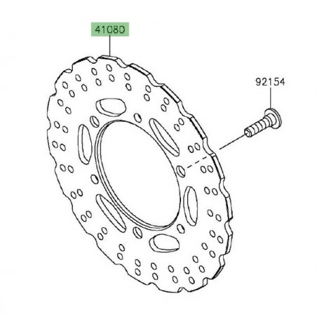 Disque de frein arrière Kawasaki Z300 (2015-2016) | Réf. 41080059111H