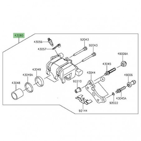 Étrier de frein avant Kawasaki Z300 (2015-2016) | Réf. 43080012525S