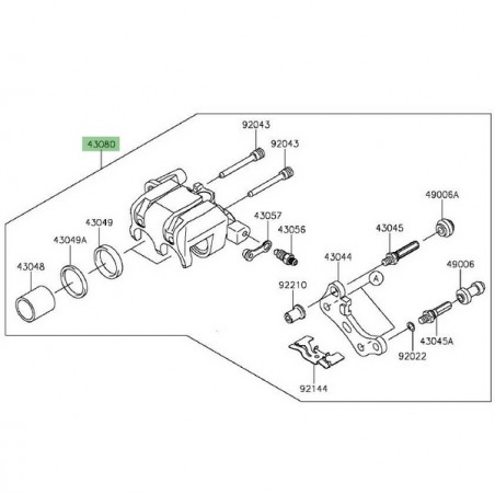Étrier de frein arrière Kawasaki Z300 (2015-2016) | Réf. 43080012625S
