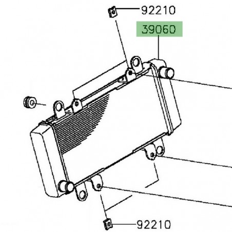 Radiateur Kawasaki Z300 (2015-2016) | Réf. 390600711