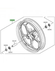 Jante avant Kawasaki Z300 (2015-2016) | Réf. 410730651R2