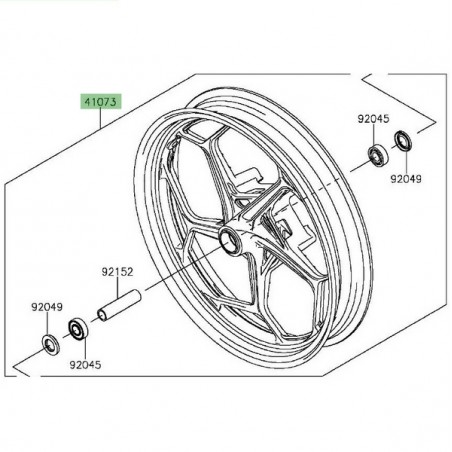 Jante avant Kawasaki Z300 (2015-2016) | Réf. 410730651R2