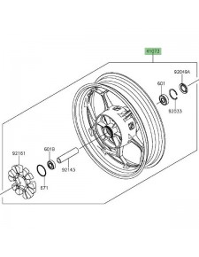 Jante arrière Kawasaki Z300 (2015-2016) | Réf. 410730652R2