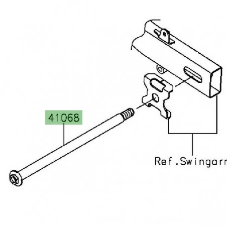 Axe de roue arrière Kawasaki Z300 (2015-2016) | Réf. 410681223