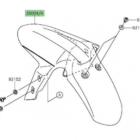Garde-boue avant peint Kawasaki Z300 (2015-2016) | Moto Shop 35