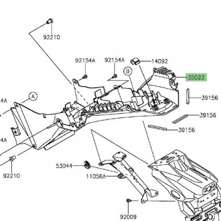 Passage de roue arrière Kawasaki Z300 (2015-2016) | Réf. 350230340