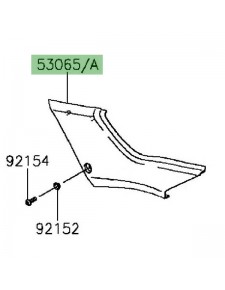 Cache latéral gauche sous-selle Kawasaki Z300 (2015-2016) | Moto Shop 35