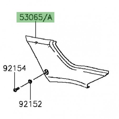 Cache latéral gauche sous-selle Kawasaki Z300 (2015-2016) | Moto Shop 35