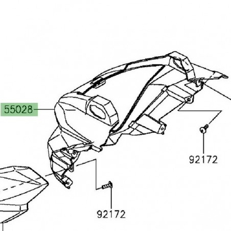 Tête de fourche Kawasaki Z300 (2015-2016) | Réf. 550280459
