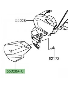 Flanc tête de fourche gauche Kawasaki Z300 (2015-2016) | Moto Shop 35