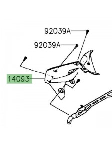 Intérieur gauche flanc de carénage Kawasaki Z300 (2015-2016) | Réf. 140930153