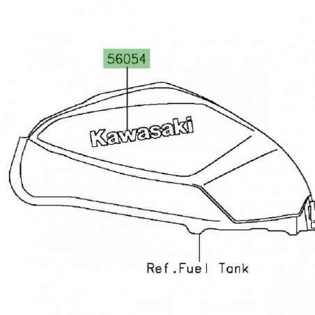 Autocollant "Kawasaki" réservoir Kawasaki Z300 (2015-2016) | Moto Shop 35