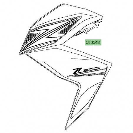 Autocollant "Z300" flanc de carénage Kawasaki Z300 (2015) | Moto Shop 35