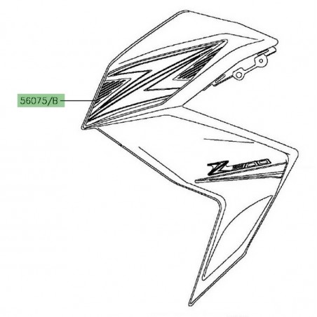 Autocollant "Z" flanc de carénage Kawasaki Z300 (2015) | Moto Shop 35