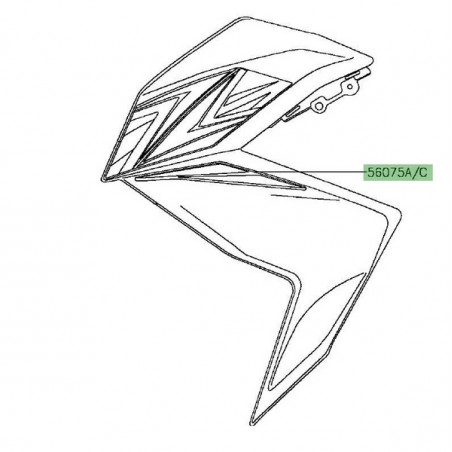 Autocollant inférieur flanc de carénage Kawasaki Z300 (2016) | Moto Shop 35