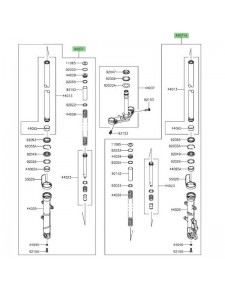 Fourche complète Kawasaki Z300 (2015-2016) | Moto Shop 35