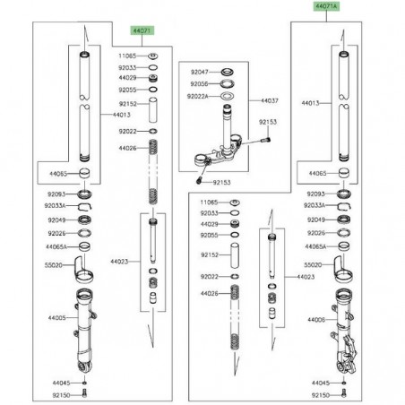 Fourche complète Kawasaki Z300 (2015-2016) | Moto Shop 35