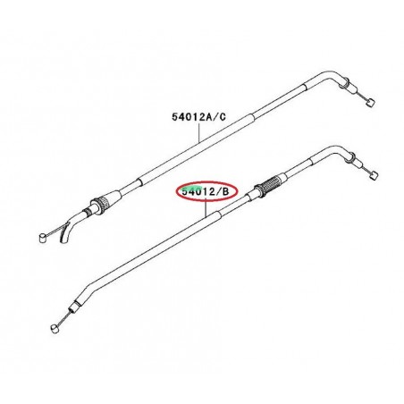 Câble de fermeture des gaz Kawasaki Er-6n (2006-2008) | Réf. 540120225