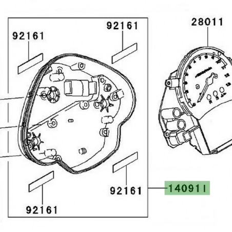 Dessous de compteur Kawasaki Er-6n (2006-2008) | Réf. 140910600