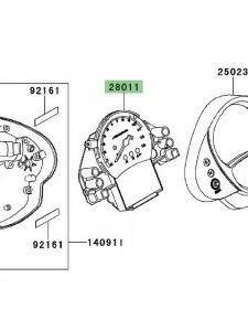 Compteur "seul" Kawasaki Er-6n (2006-2008), sans ABS | Réf. 280110033