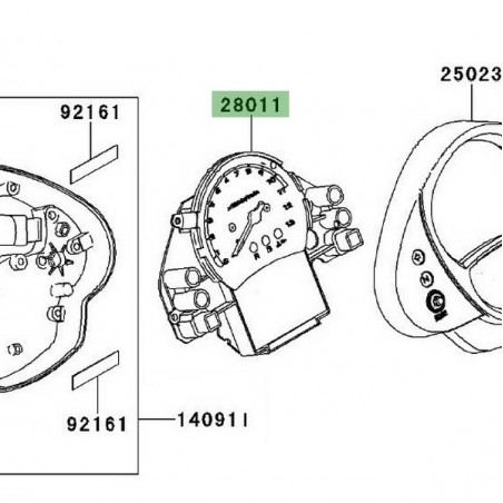 Compteur "seul" Kawasaki Er-6n (2006-2008), sans ABS | Réf. 280110033