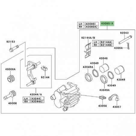 Étrier de frein avant Kawasaki Er-6n (2006-2008) | Moto Shop 35
