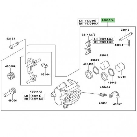 Étrier de frein avant Kawasaki Er-6n ABS (2006-2008) | Moto Shop 35