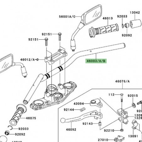 Guidon Kawasaki Er-6n (2006-2008) | Moto Shop 35
