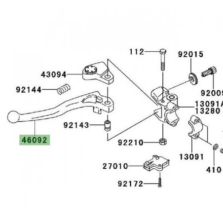 Levier d'embrayage Kawasaki Er-6n (2006-2008) | Réf. 460921162