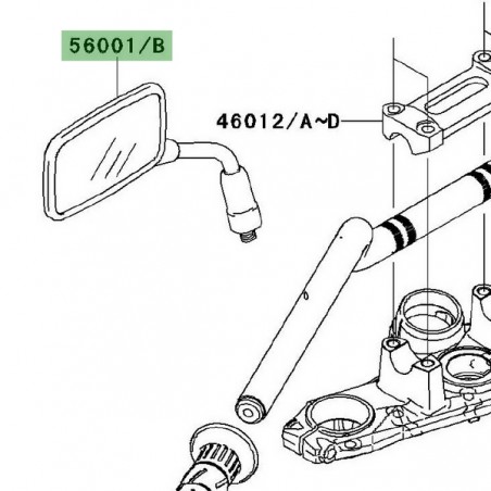Rétroviseur gauche Kawasaki Er-6n (2006-2008) | Réf. 560010144