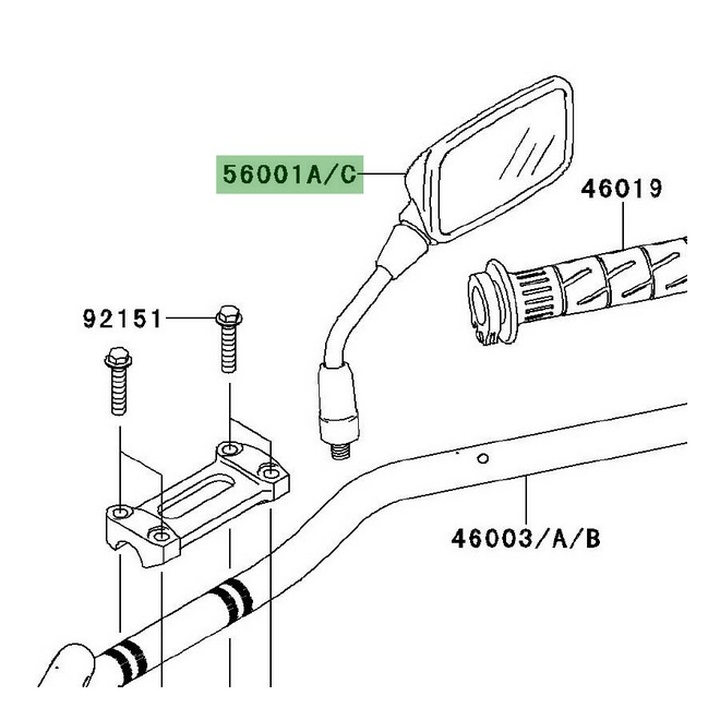 Rétroviseur droit Kawasaki Er-6n (2006-2008) | Réf. 560010145