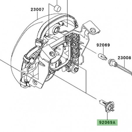 Ampoule H7 optique avant Kawasaki Er-6n (2006-2008) | Réf. 920690053