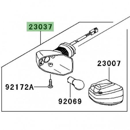Clignotant avant gauche Kawasaki Er-6n (2006-2008) | Réf. 230370077