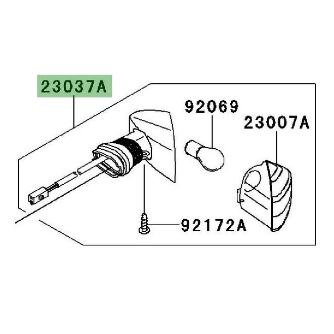 Clignotant avant droit Kawasaki Er-6n (2006-2008) | Réf. 230370078
