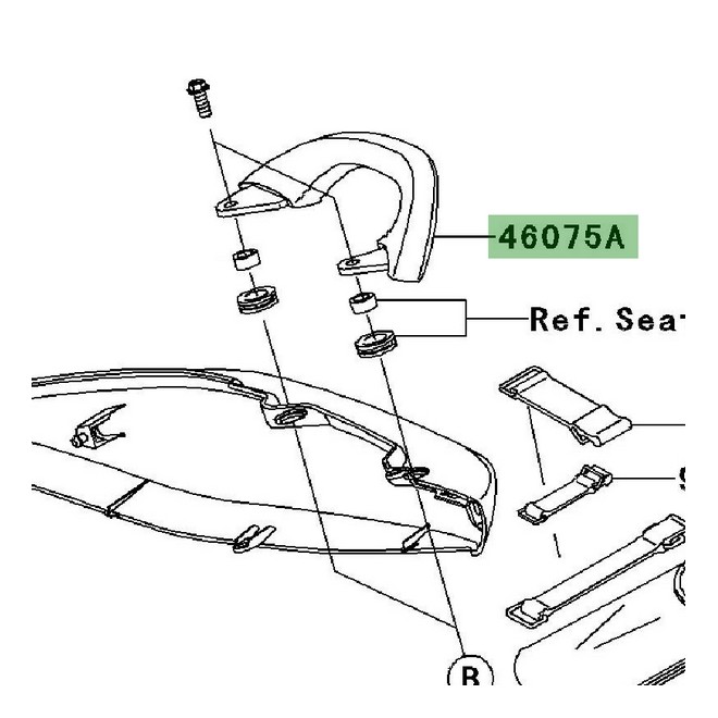 Poignée passager droit Kawasaki Er-6n (2007-2008) | Réf. 460750058