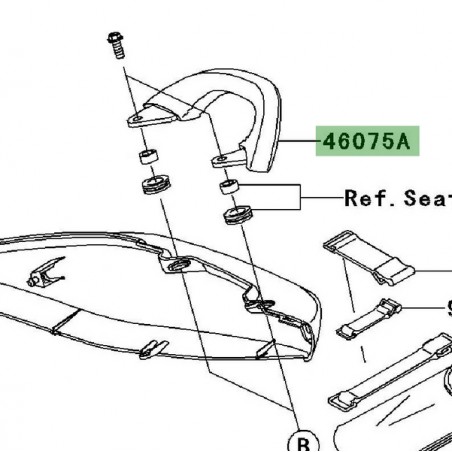 Poignée passager droit Kawasaki Er-6n (2007-2008) | Réf. 460750058