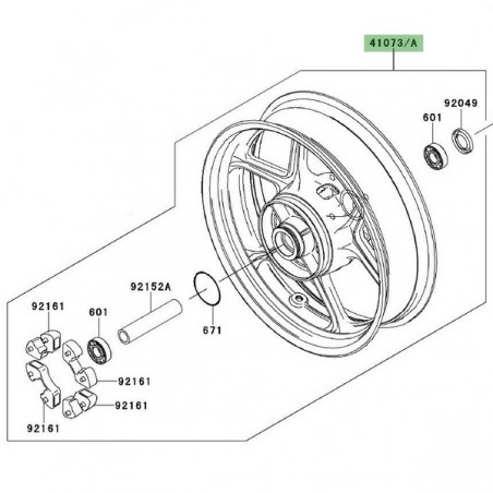 Jante arrière Kawasaki Er-6n (2006-2008) | Moto Shop 35