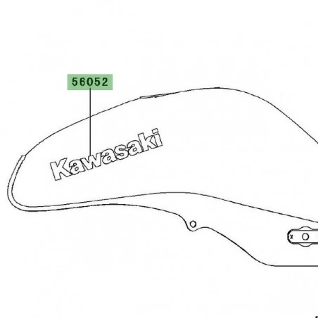 Autocollant "Kawasaki" Réservoir Kawasaki Er-6n (2006-2008) | Moto Shop 35