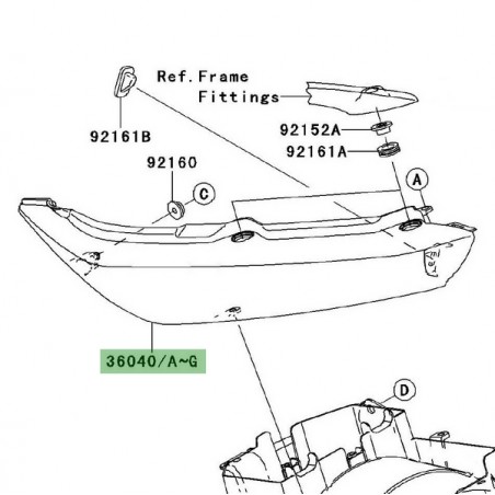 Coque arrière gauche Kawasaki Er-6n (2006-2008) | Moto Shop 35