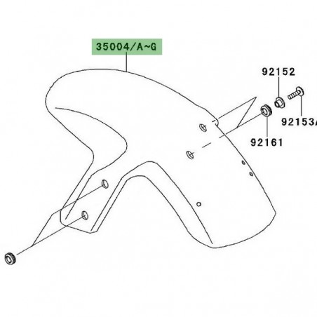 Garde-boue avant peint Kawasaki Er-6n (2006-2008) | Moto Shop 35