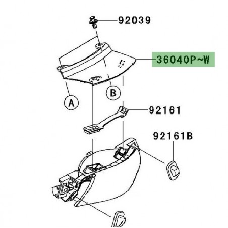 "Centre" coque arrière Kawasaki Er-6n (2006-2008) | Moto Shop 35