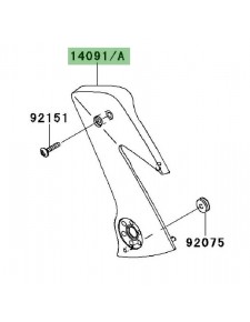 Cache pivot gris gauche Kawasaki Er-6n (2006-2007) | Réf. 140910461837