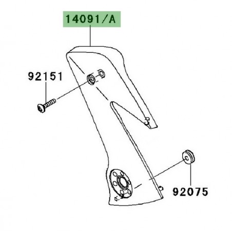 Cache pivot gris gauche Kawasaki Er-6n (2006-2007) | Réf. 140910461837