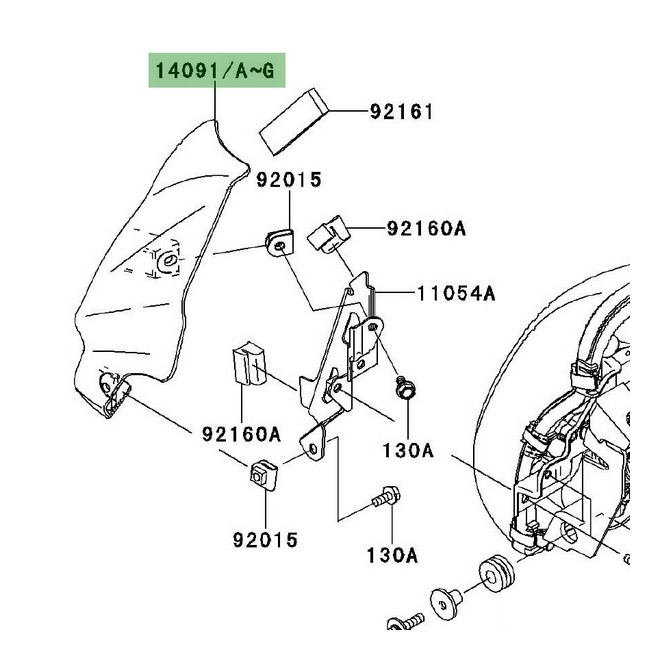 Carénage de phare gauche Kawasaki Er-6n (2006-2008) | Moto Shop 35