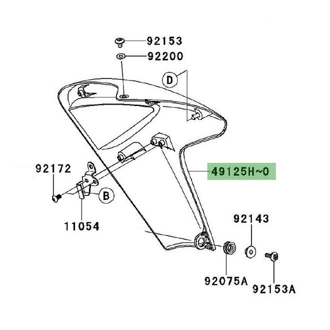 Écope de radiateur droite Kawasaki Er-6n (2006-2008) | Moto Shop 35